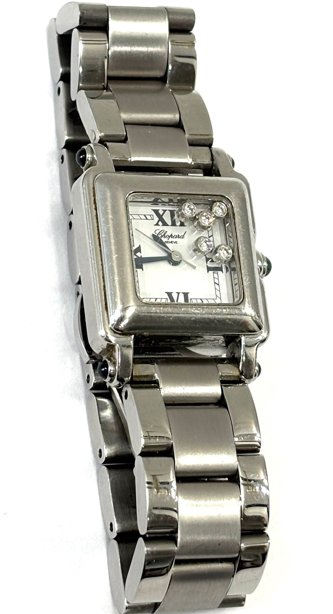 CHOPARD HAPPY SPORTS 5P FLOATING DIAMONDS STAINLESS STEEL WATCH