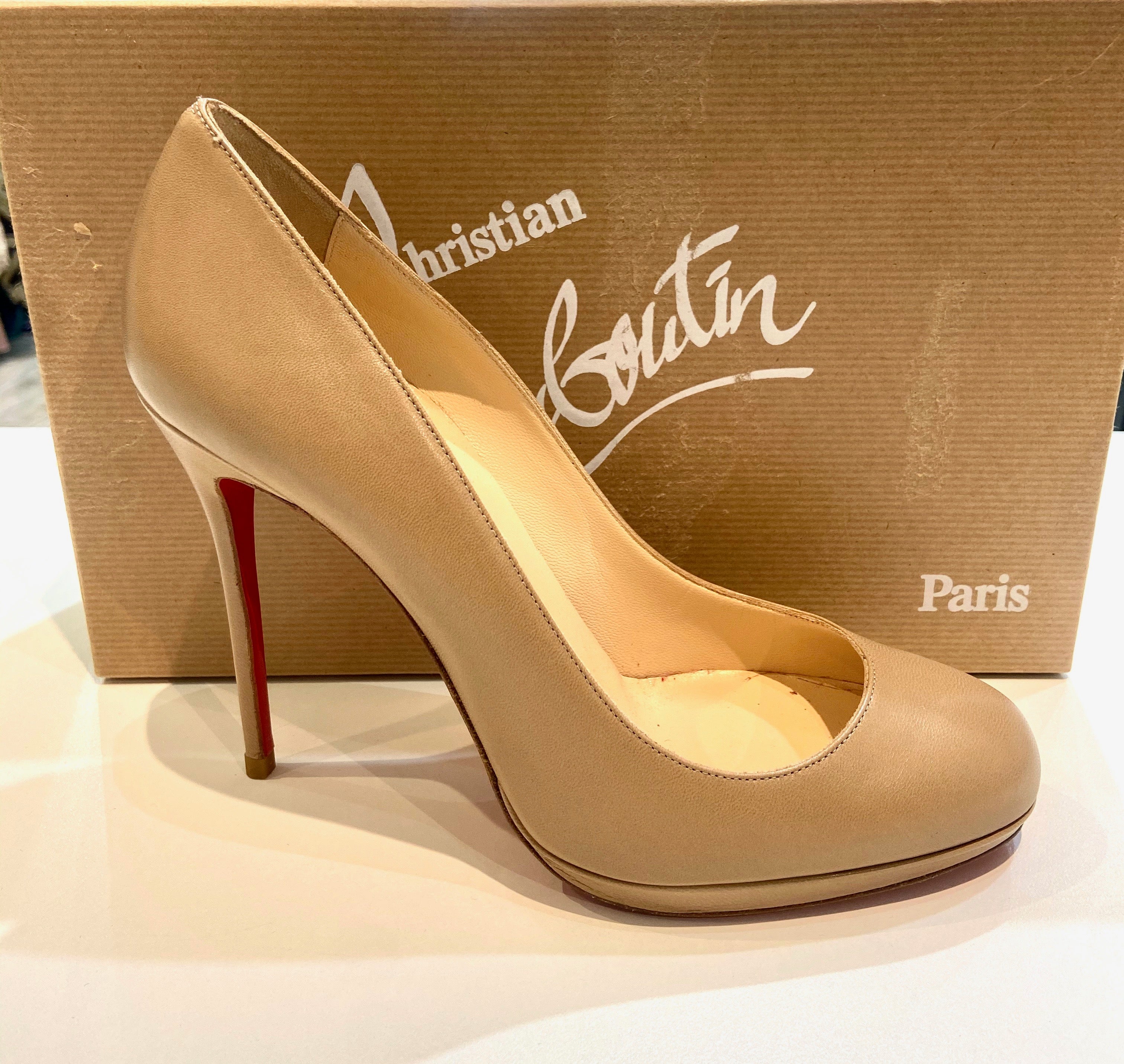 CHRISTIAN LOUBOUTIN CALFSKIN LEATHER FILO 120 PUMPS