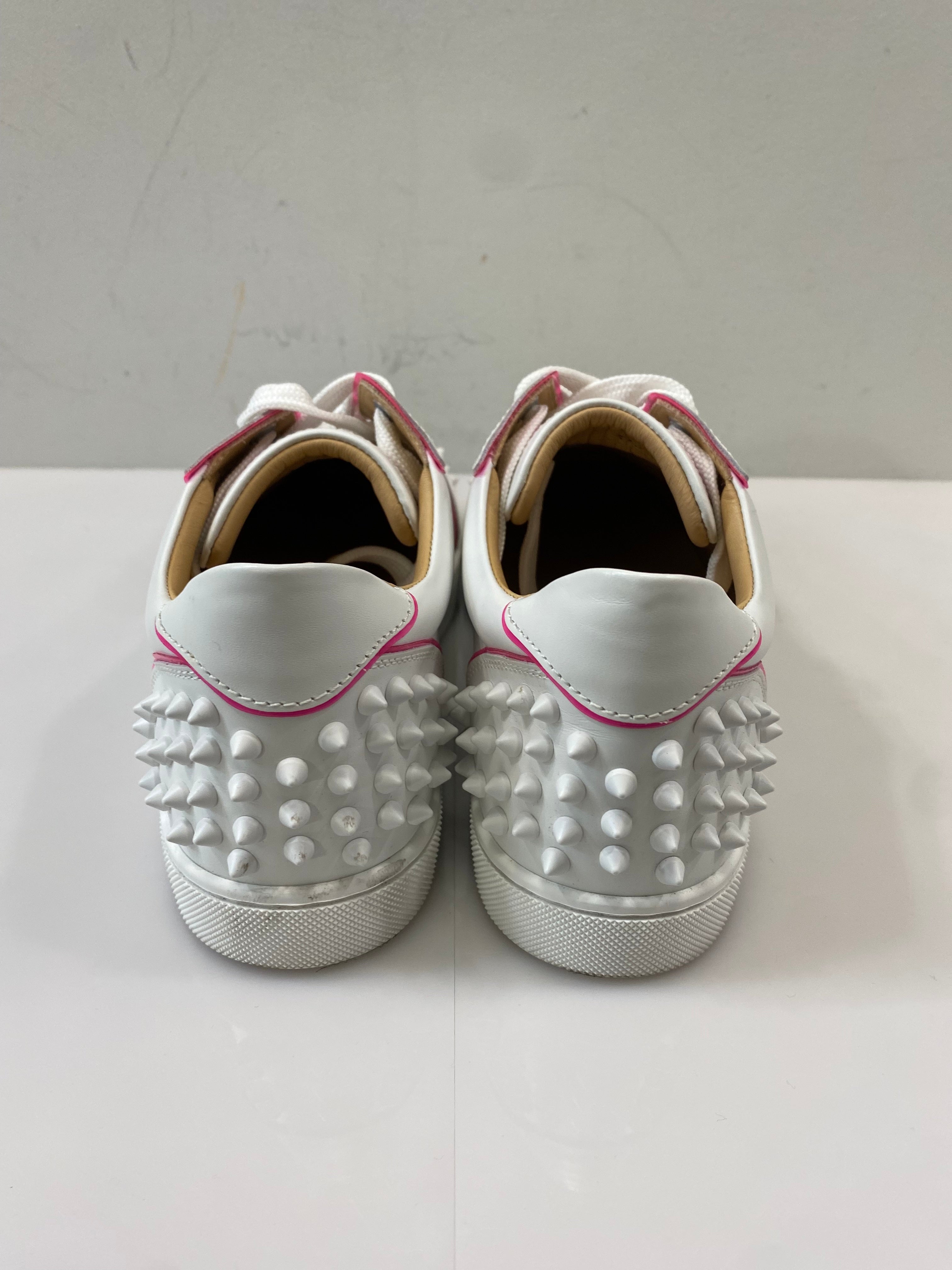 CHRISTIAN LOUBOUTIN VIEIRA 2 SPIKES STUDDED LEATHER SNEAKERS