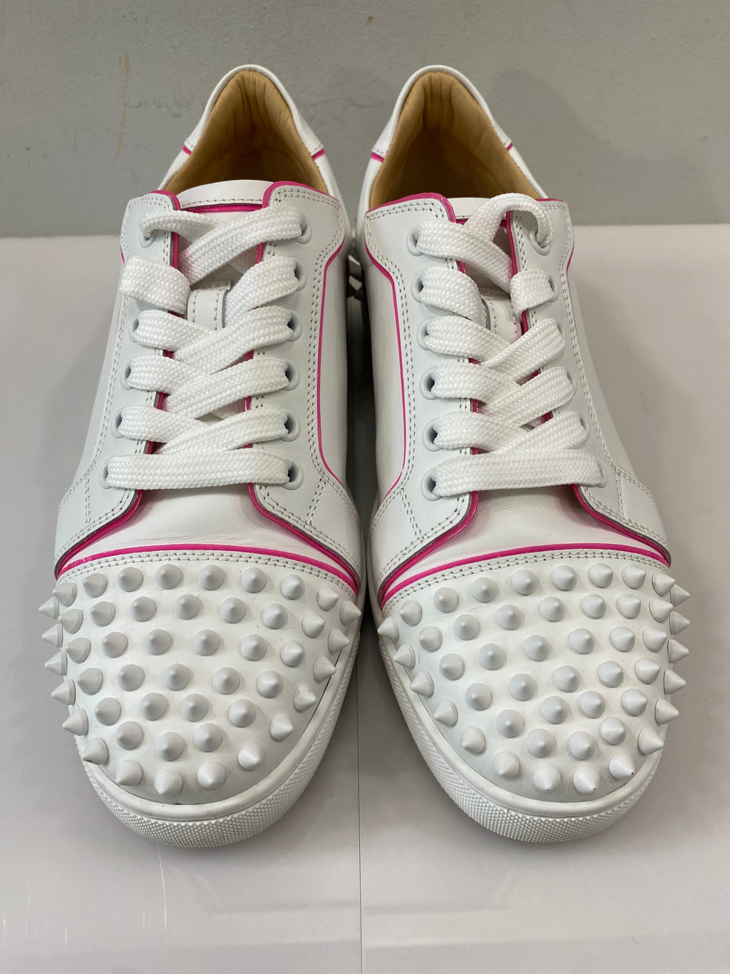 CHRISTIAN LOUBOUTIN VIEIRA 2 SPIKES STUDDED LEATHER SNEAKERS