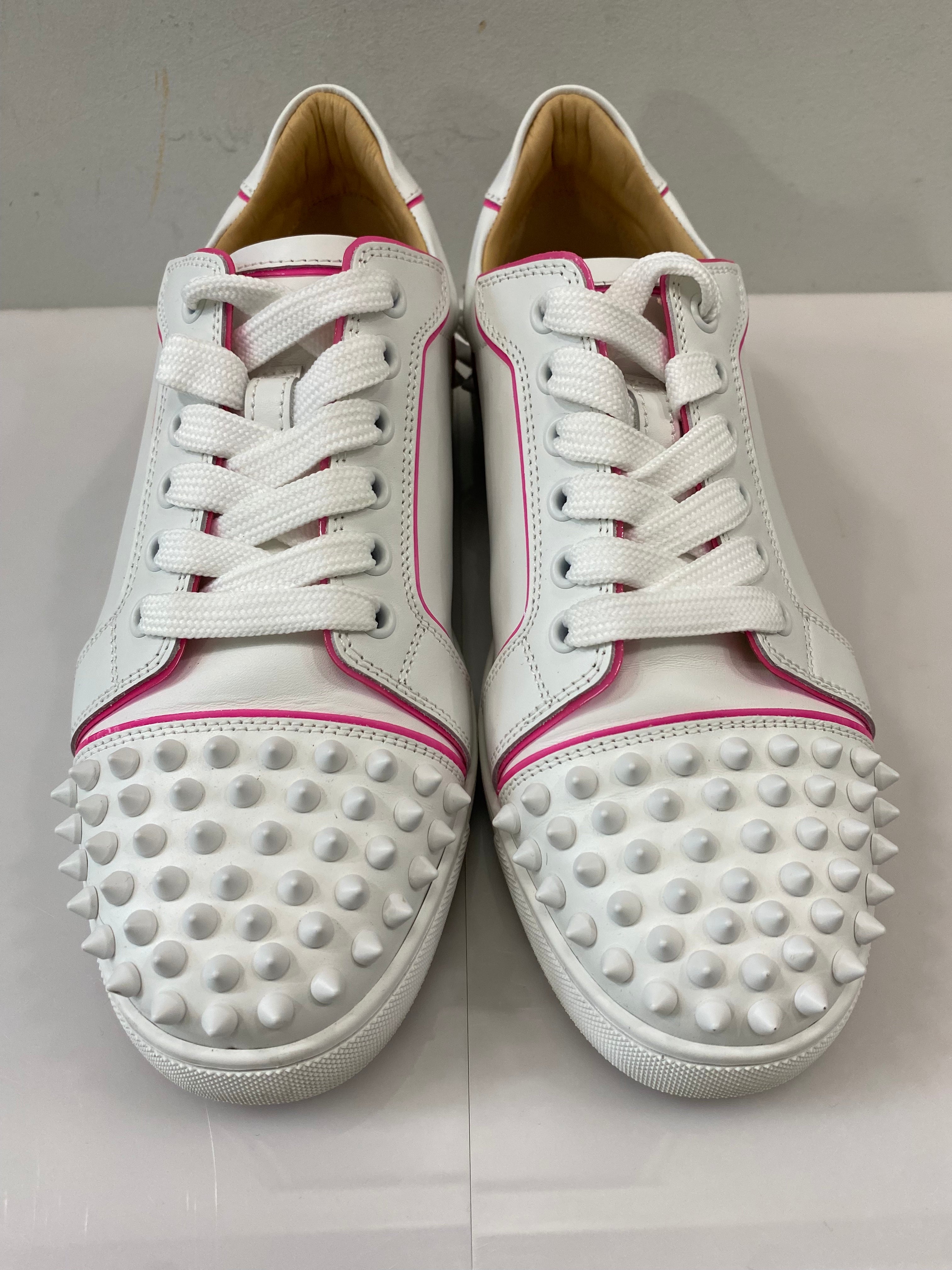 CHRISTIAN LOUBOUTIN VIEIRA 2 SPIKES STUDDED LEATHER SNEAKERS