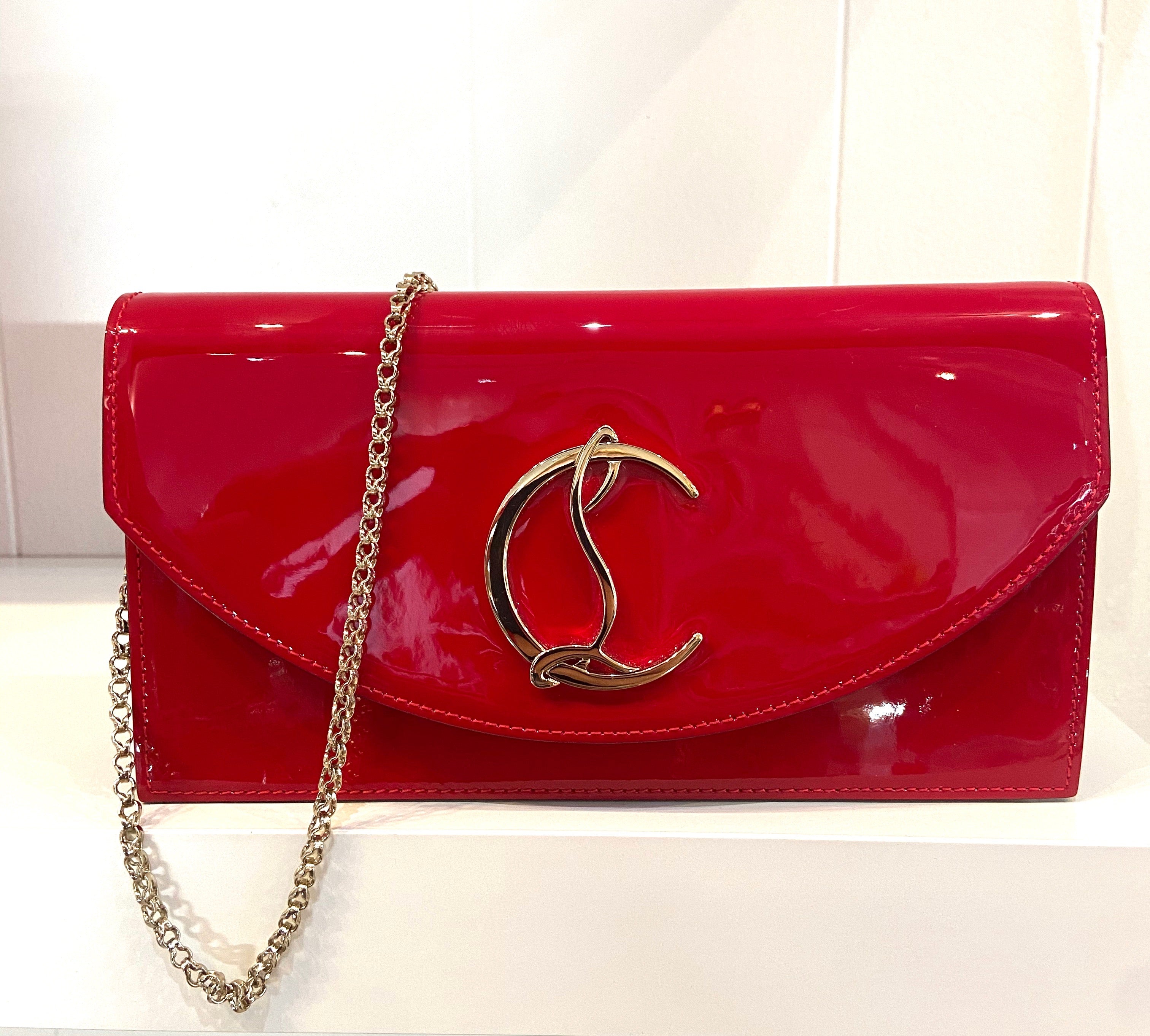 CHRISTIAN LOUBOUTIN LOUBI54 PATENT LEATHER CLUTCH BAG