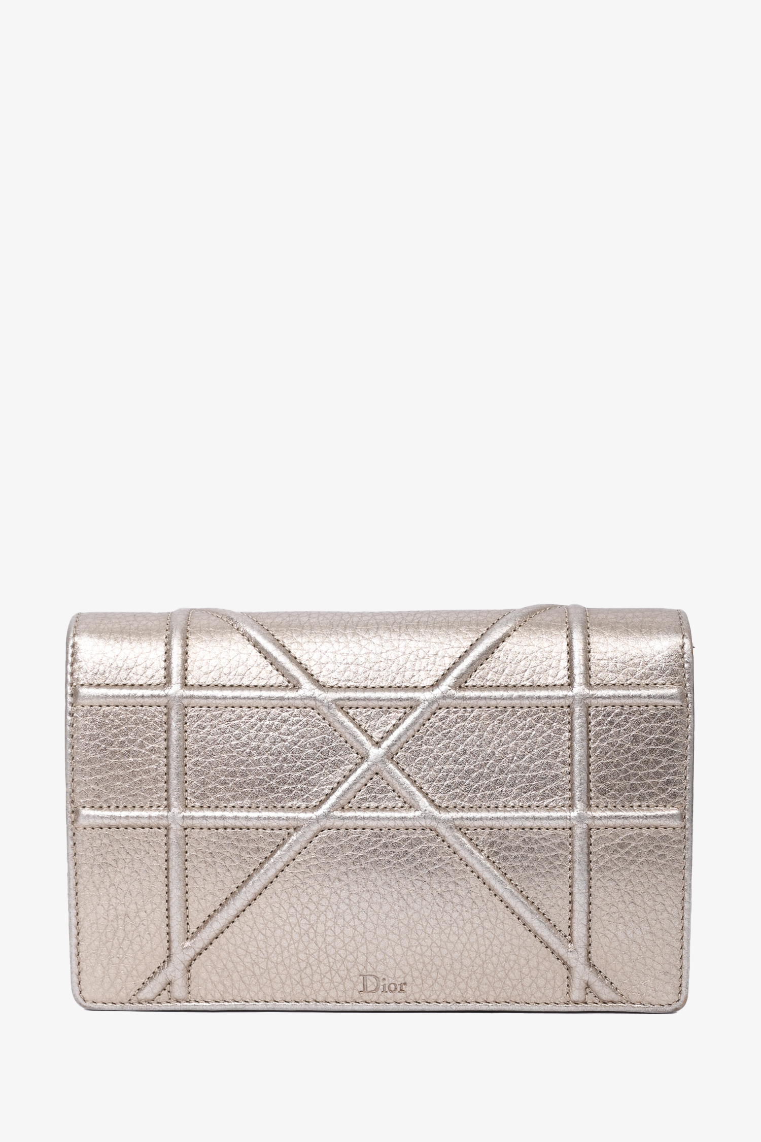 Christian Dior Metallic Gold Diorama Chain Crossbody