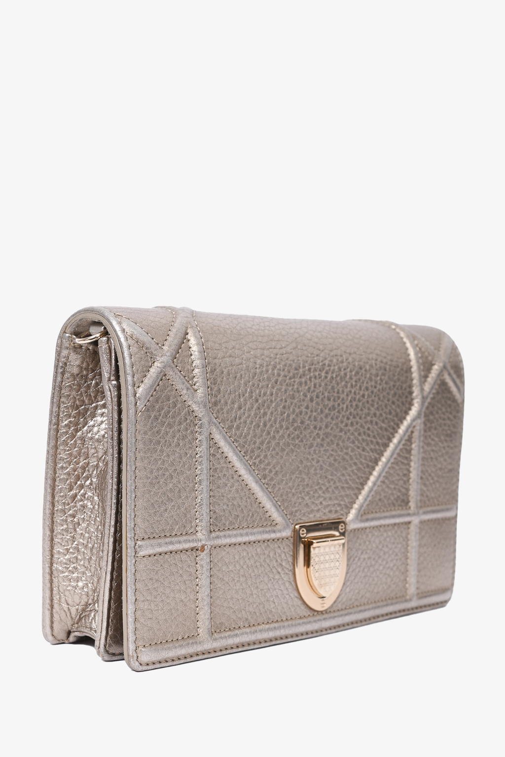 Christian Dior Metallic Gold Diorama Chain Crossbody