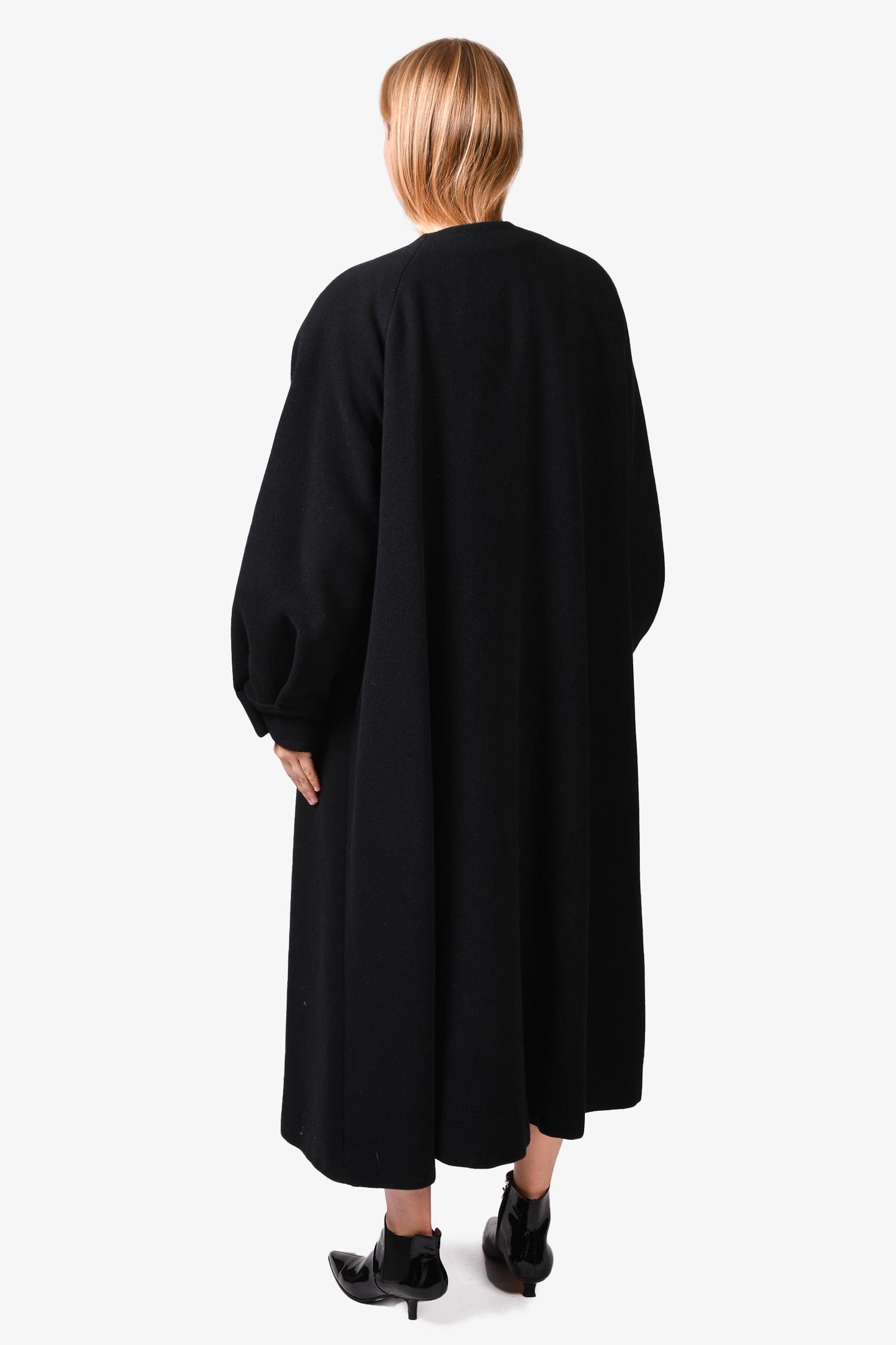 Christian Lacroix by Leone Black Wool/Cashmere/Angora Oversized Coat US 6