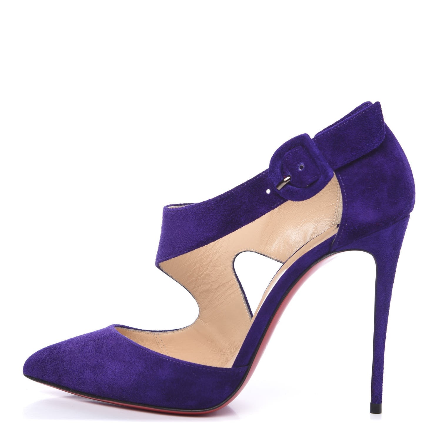 CHRISTIAN LOUBOUTIN SHARPETA SUEDE BUCKLE PUMPS