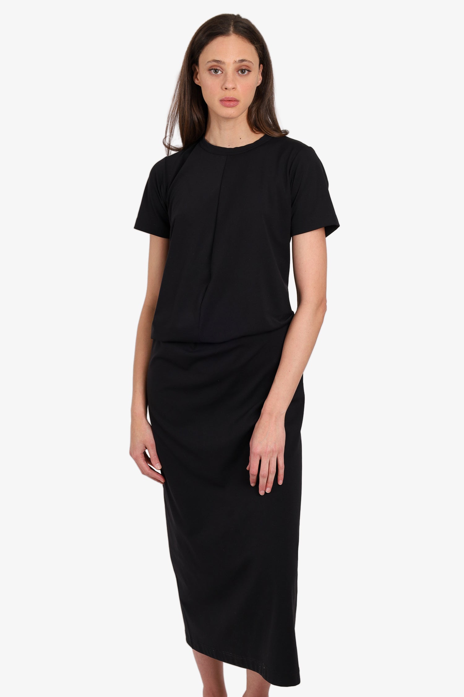 Comme des Garcons Black Twisted Short-sleeve Maxi Dress Size L