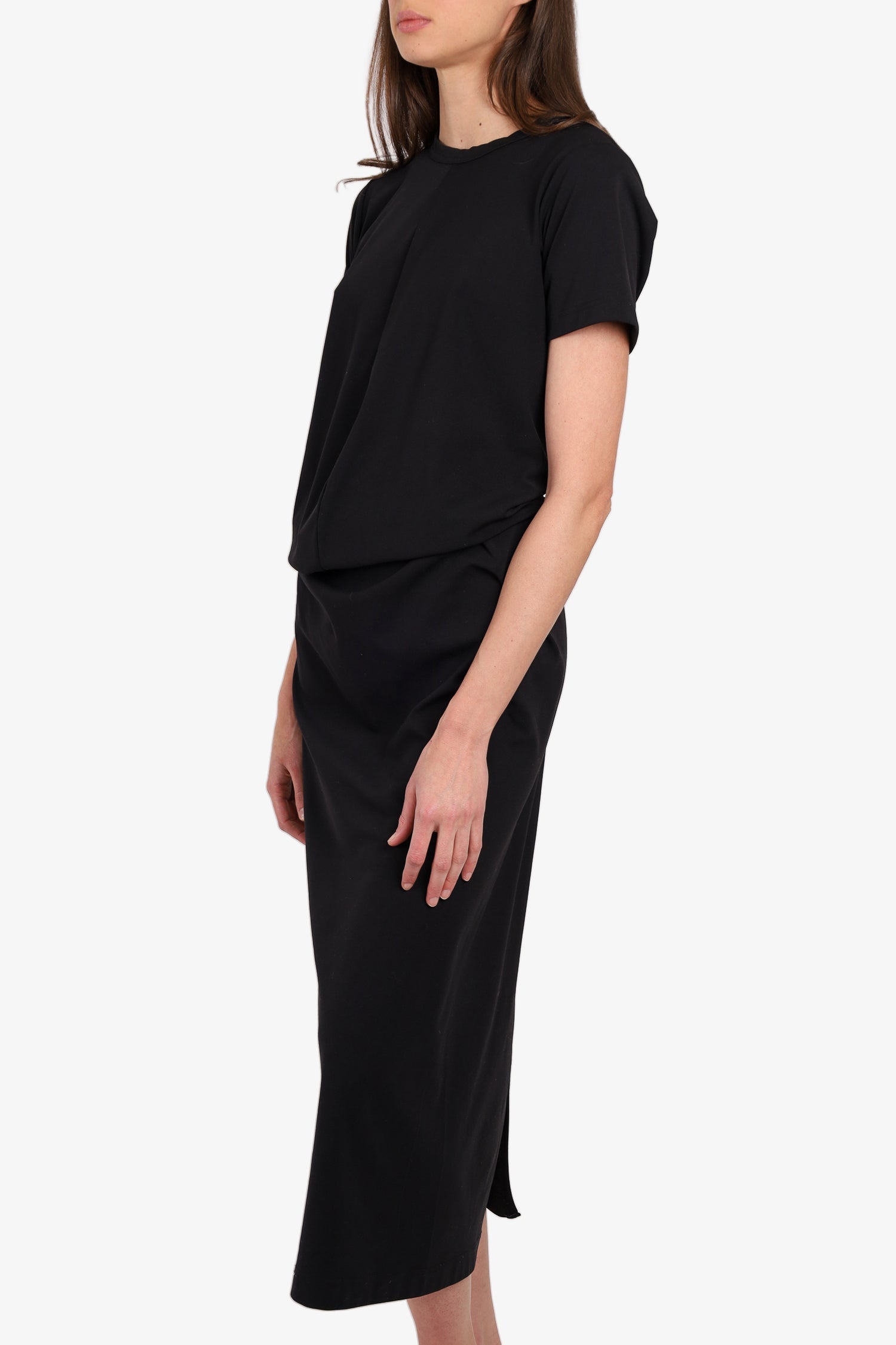 Comme des Garcons Black Twisted Short-sleeve Maxi Dress Size L