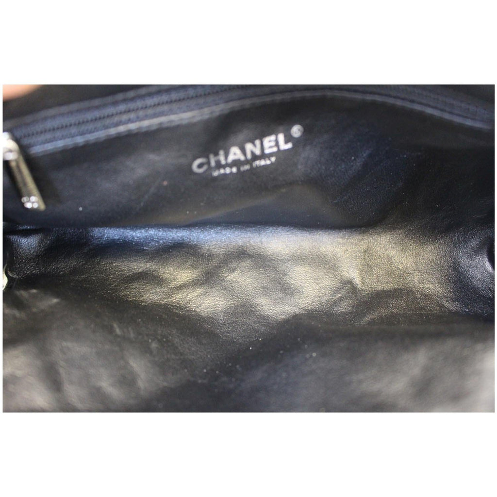 CHANEL Timeless Caviar Quilted Leather Clutch Black
