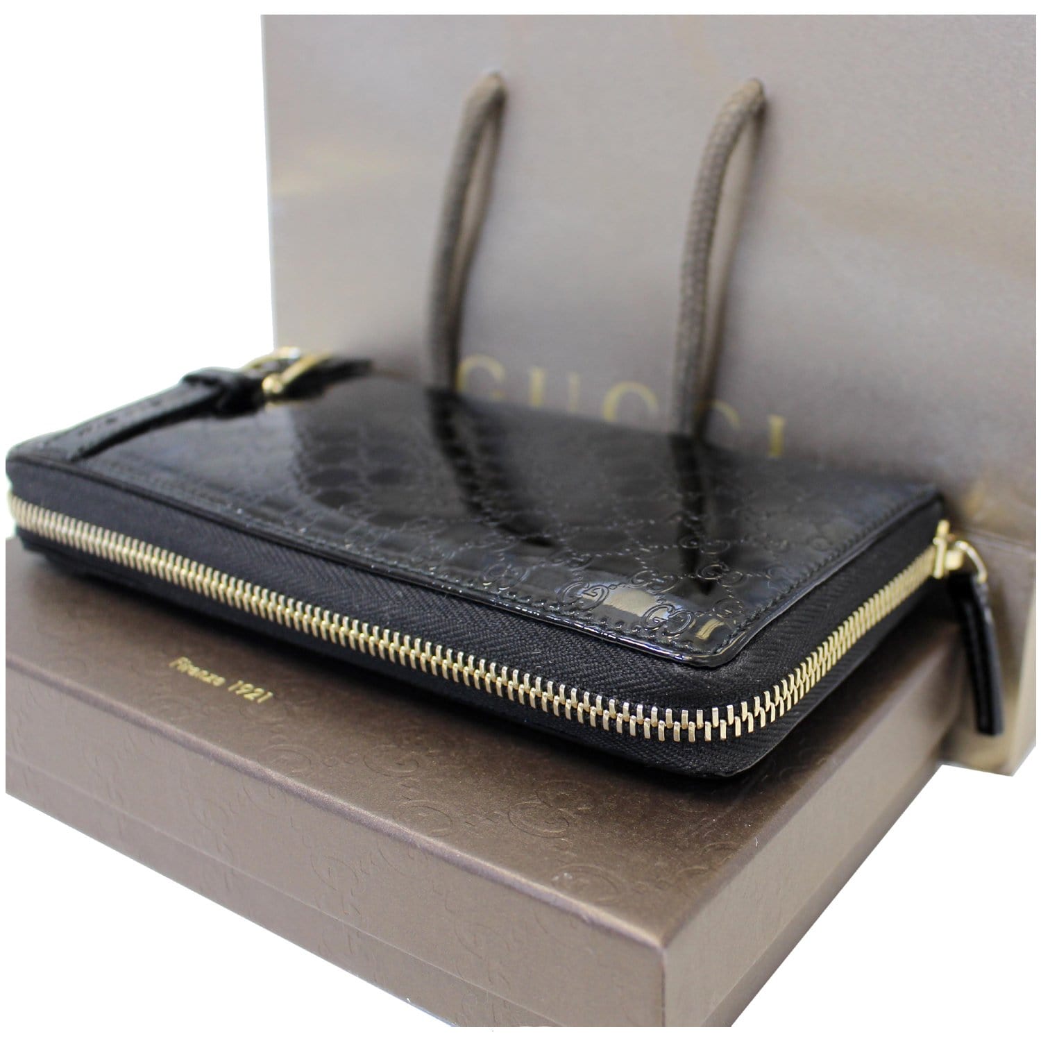 GUCCI Nice Microguccissima Patent Leather Wallet 309758