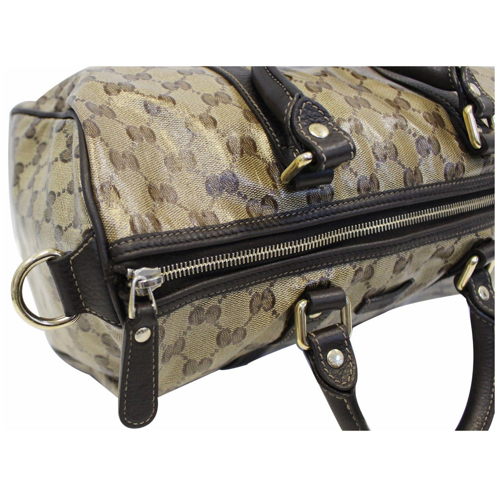 GUCCI Crystal Coated GG Guccissima Boston Bag 265697 Beige