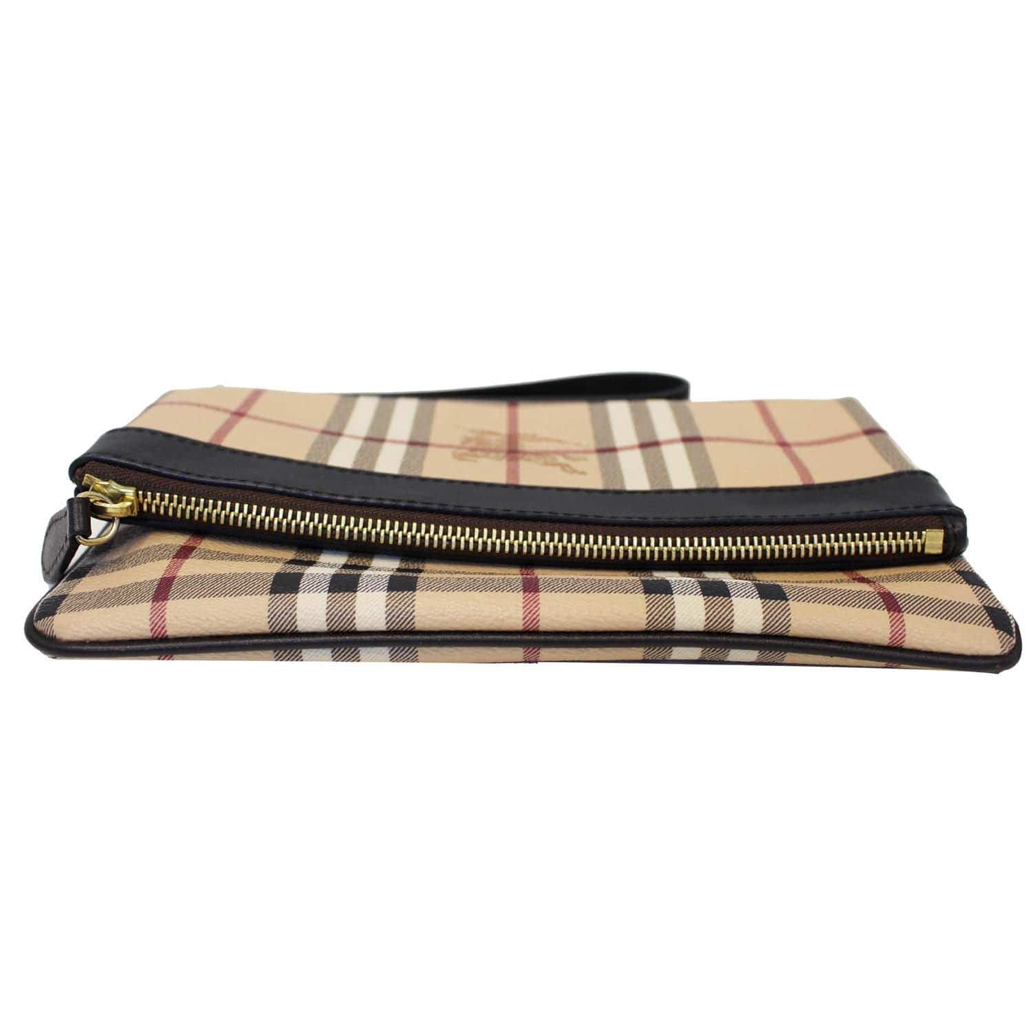 BURBERRY Haymarket Check Adeline Foldover Clutch Brown