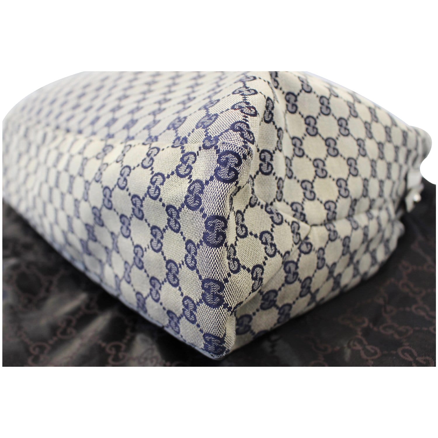GUCCI Horsebit GG Canvas Large Hobo Bag Blue/White 114900