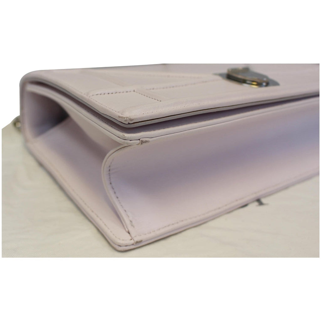 Christian Dior Diorama Flap Leather Medium Shoulder Bag White