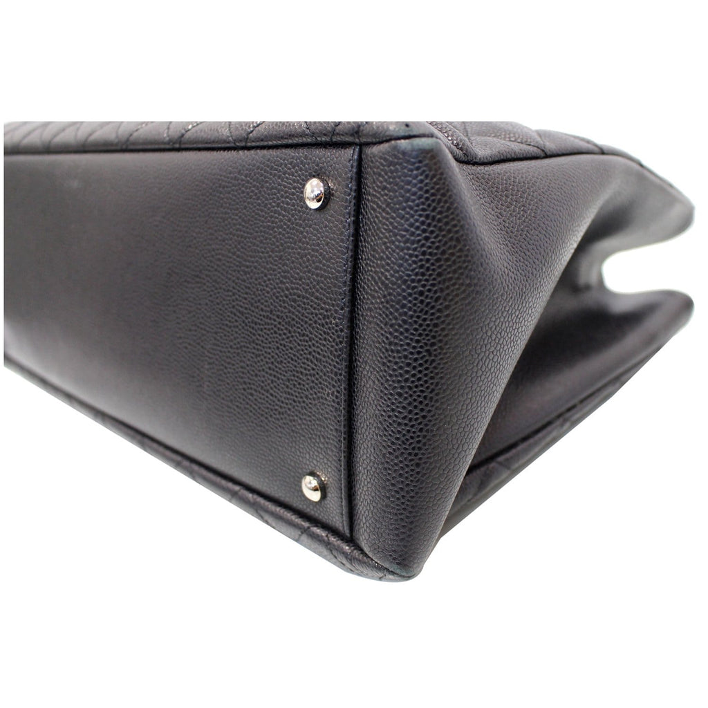 CHANEL XL Grand Caviar Leather Shopping Tote Bag Black