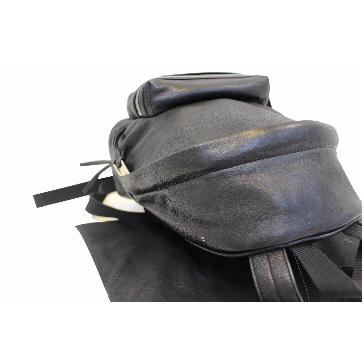 YVES SAINT LAURENT Toy City Embroidered Leather Backpack Bag Black
