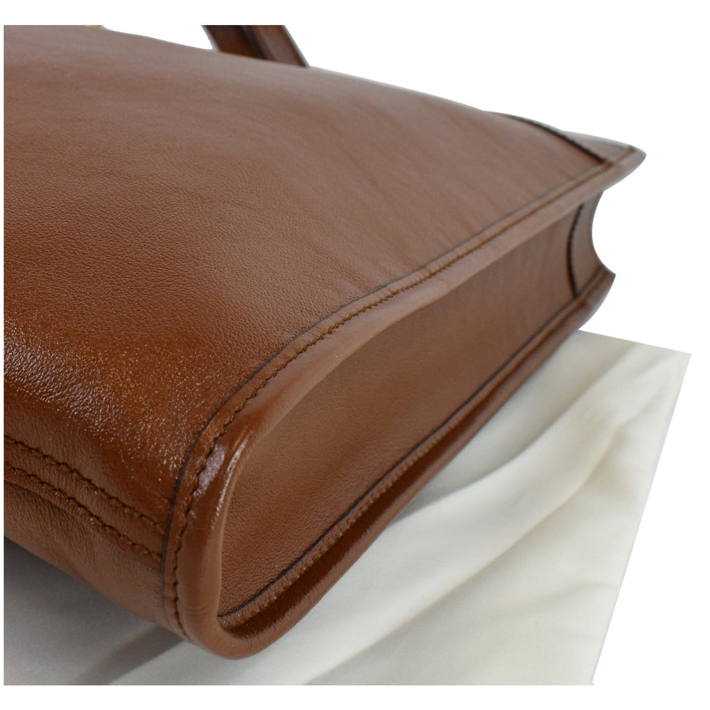 GUCCI Rajah Large Leather Tote Shoulder Bag Brown 537219