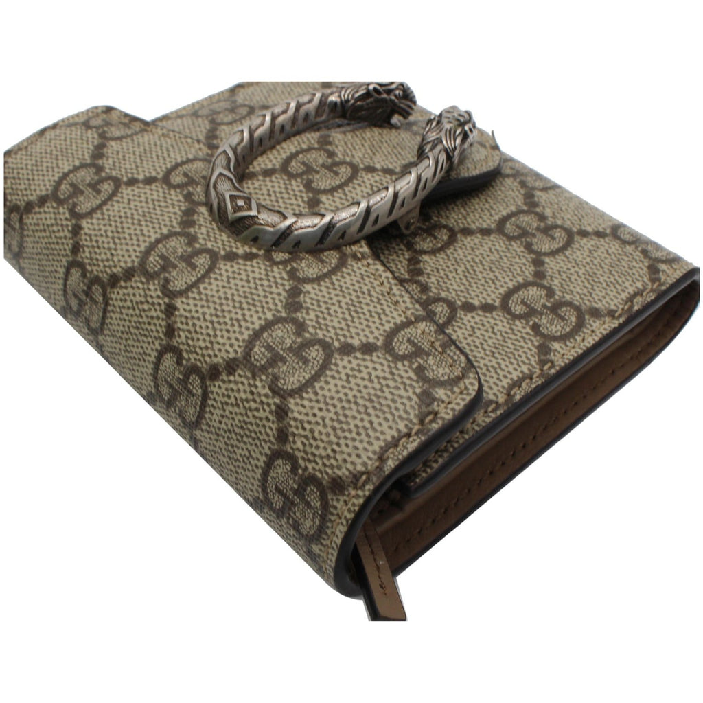GUCCI Dionysus GG Supreme Canvas  Case Wallet Beige 627073