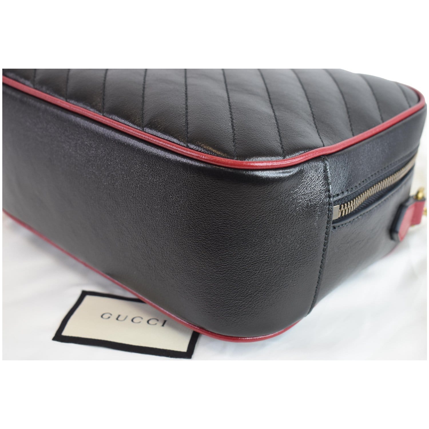 GUCCI GG Marmont Small Bamboo Leather Shoulder Bag Black 602270