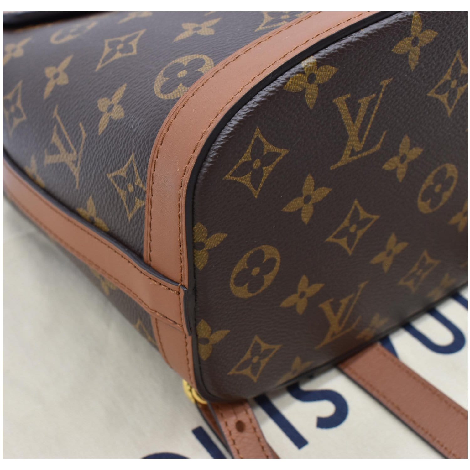 LOUIS VUITTON Dauphine PM Monogram Reverse Canvas Backpack Brown