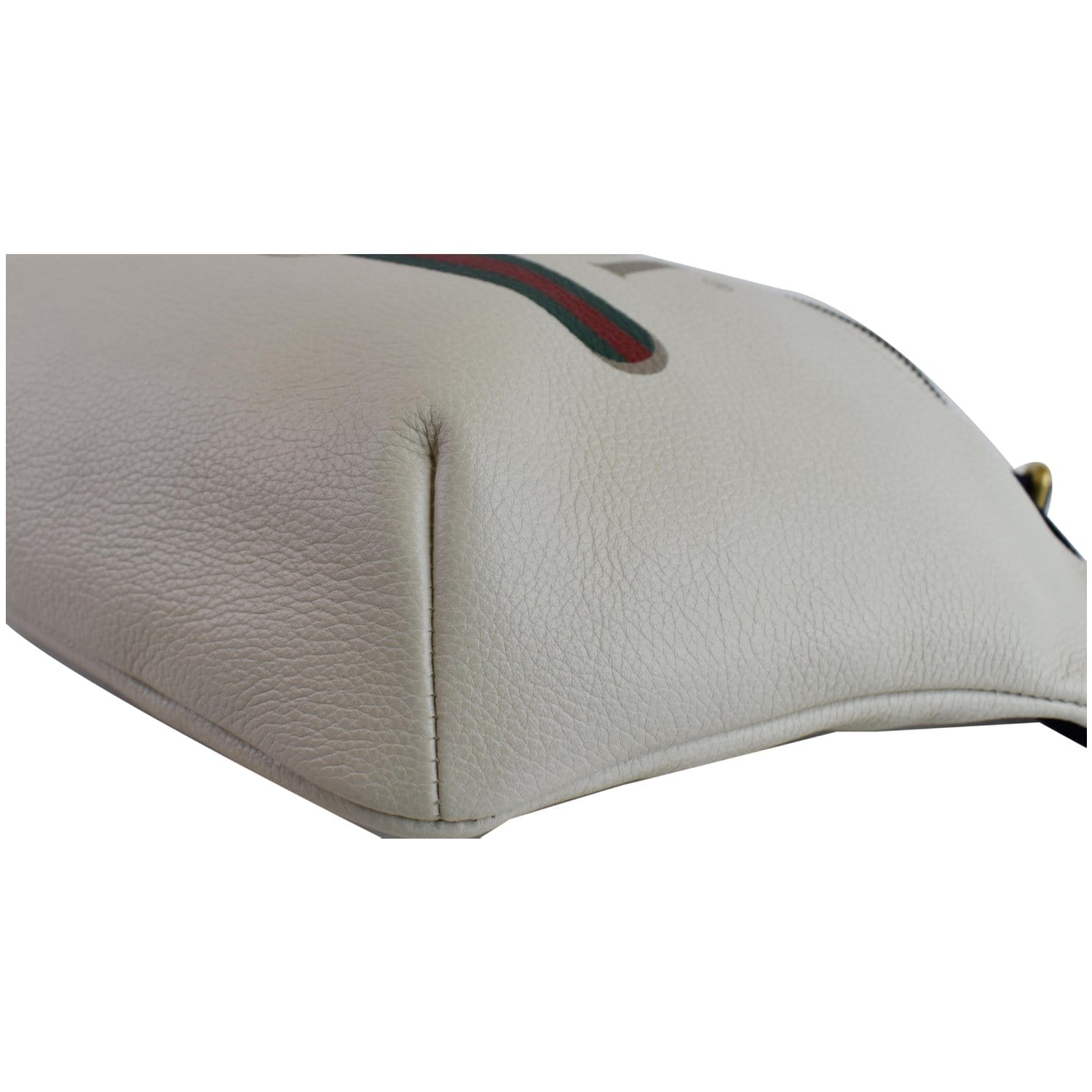 GUCCI Print Leather Medium Belt Waist Bum Bag White 530412
