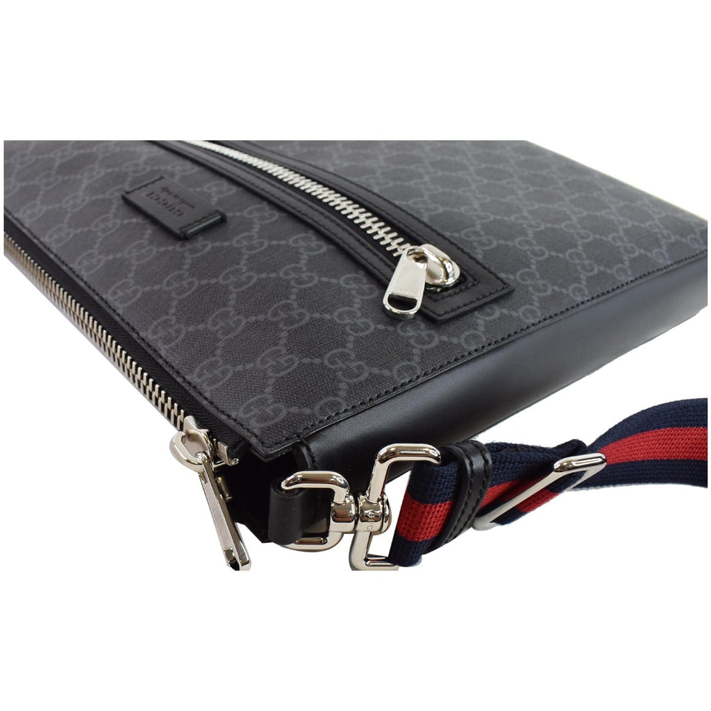 GUCCI GG Supreme Square Messenger Bag Black 474137