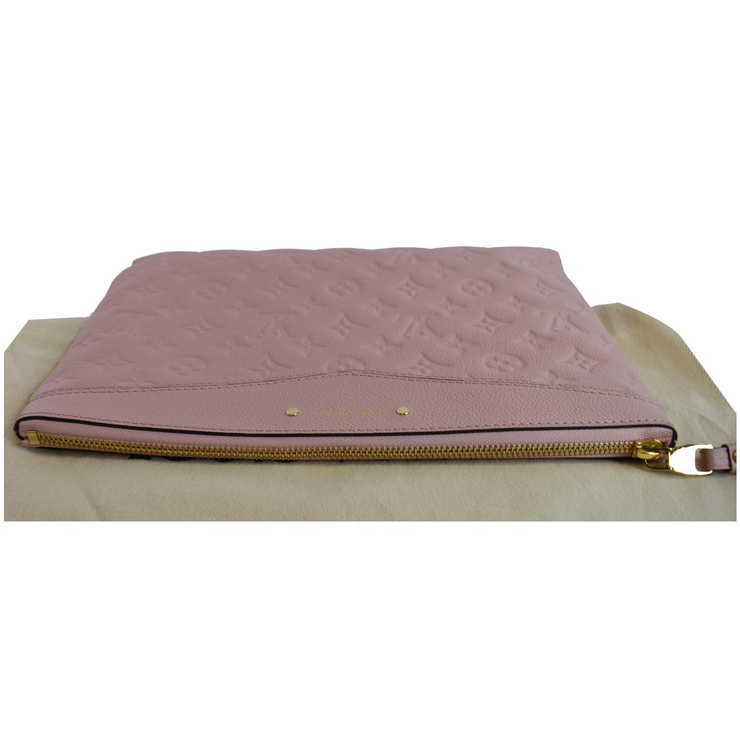 LOUIS VUITTON Daily Pouch Monogram Empreinte Leather Clutch Rose Poudre