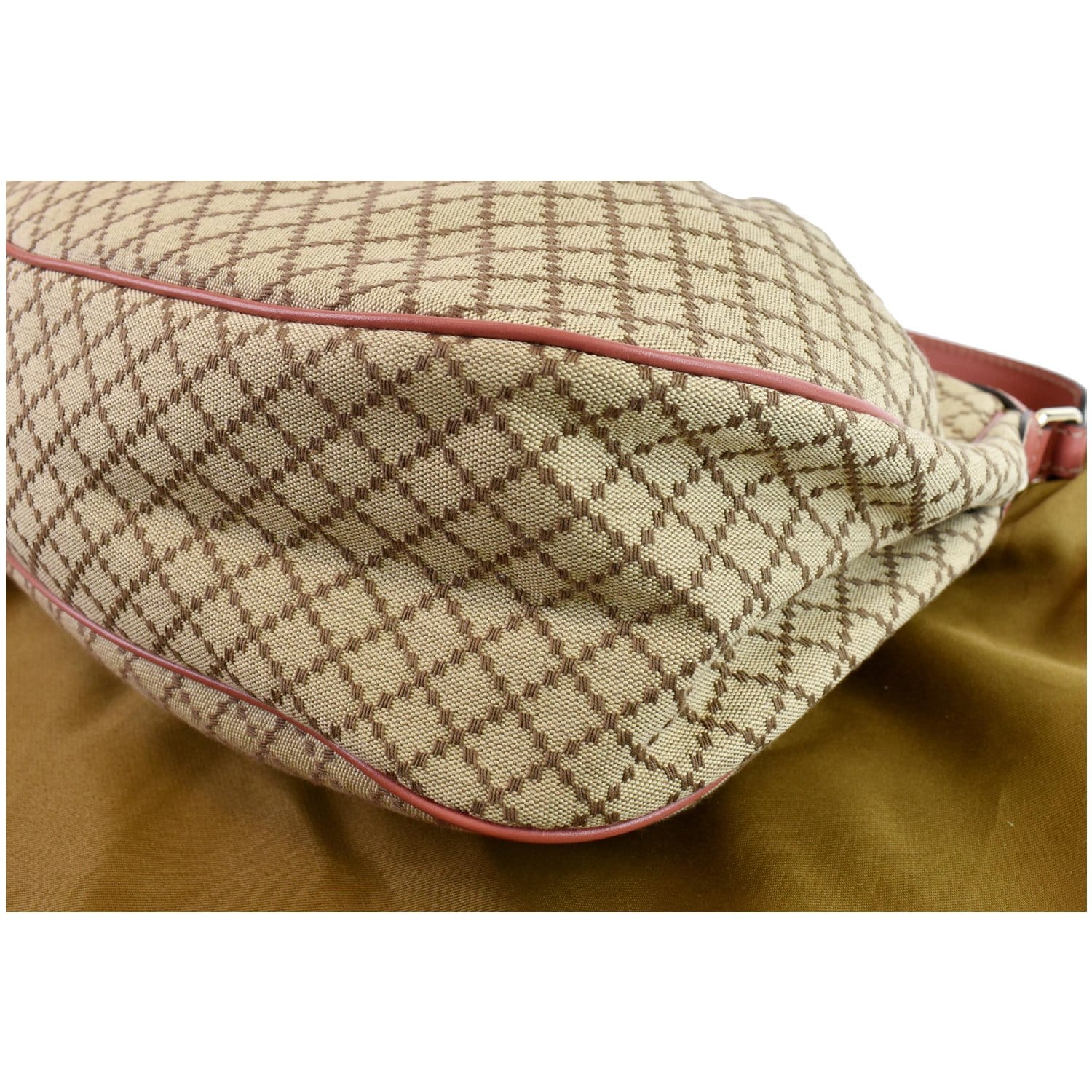 GUCCI Medium Sukey Diamante Canvas Hobo Bag Beige 232955