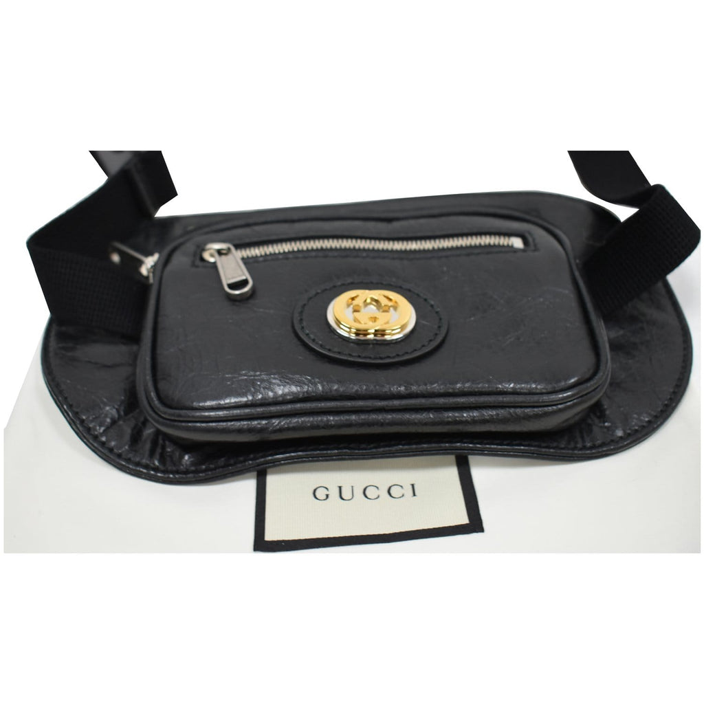GUCCI Morpheus GG Interlocking Logo Leather Belt Bag Black 575857 - 25% OFF