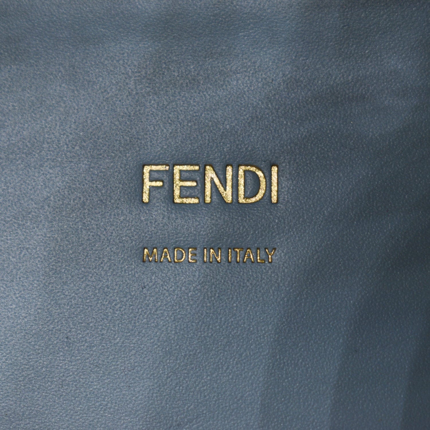 FENDI Sunshine Plexiglass Medium Leather Shopper Tote Bag Blue
