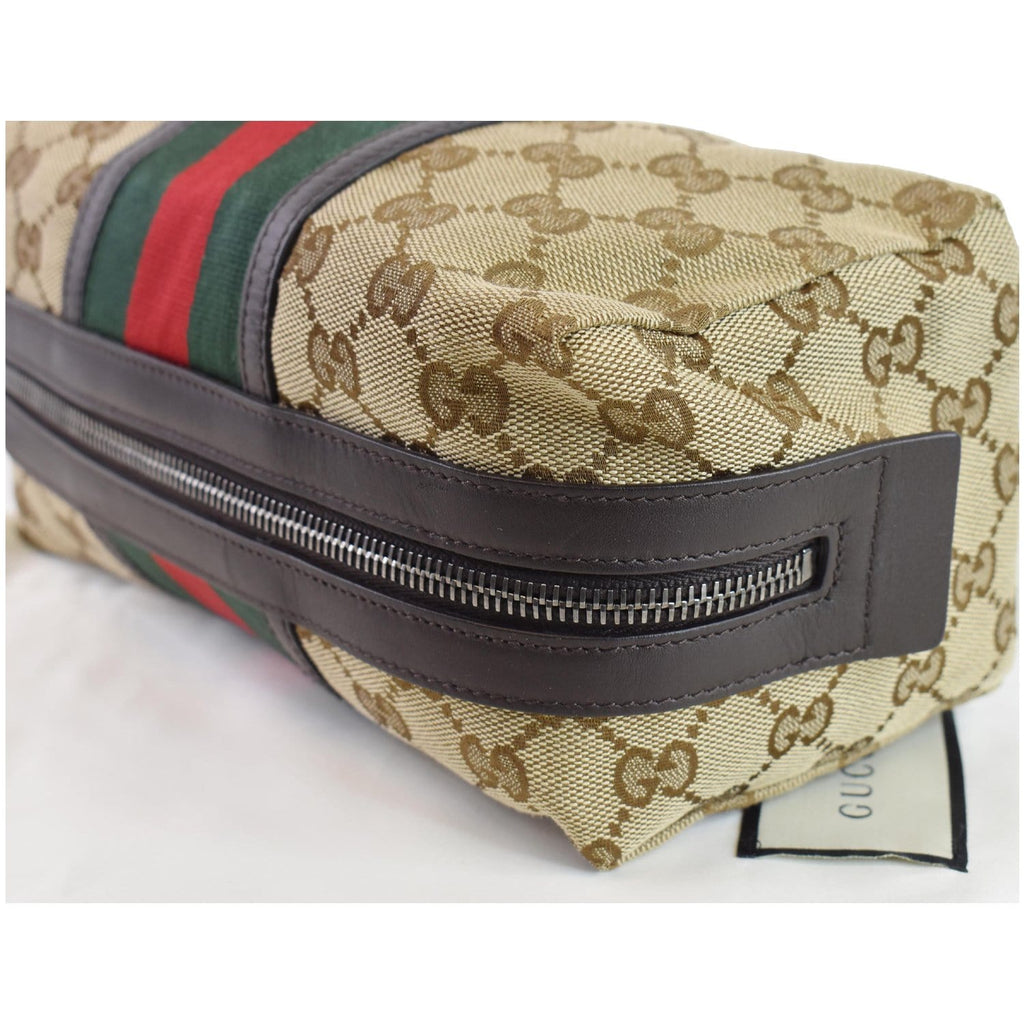 GUCCI GG Monogram Web Small Cosmetic Case Beige 256637