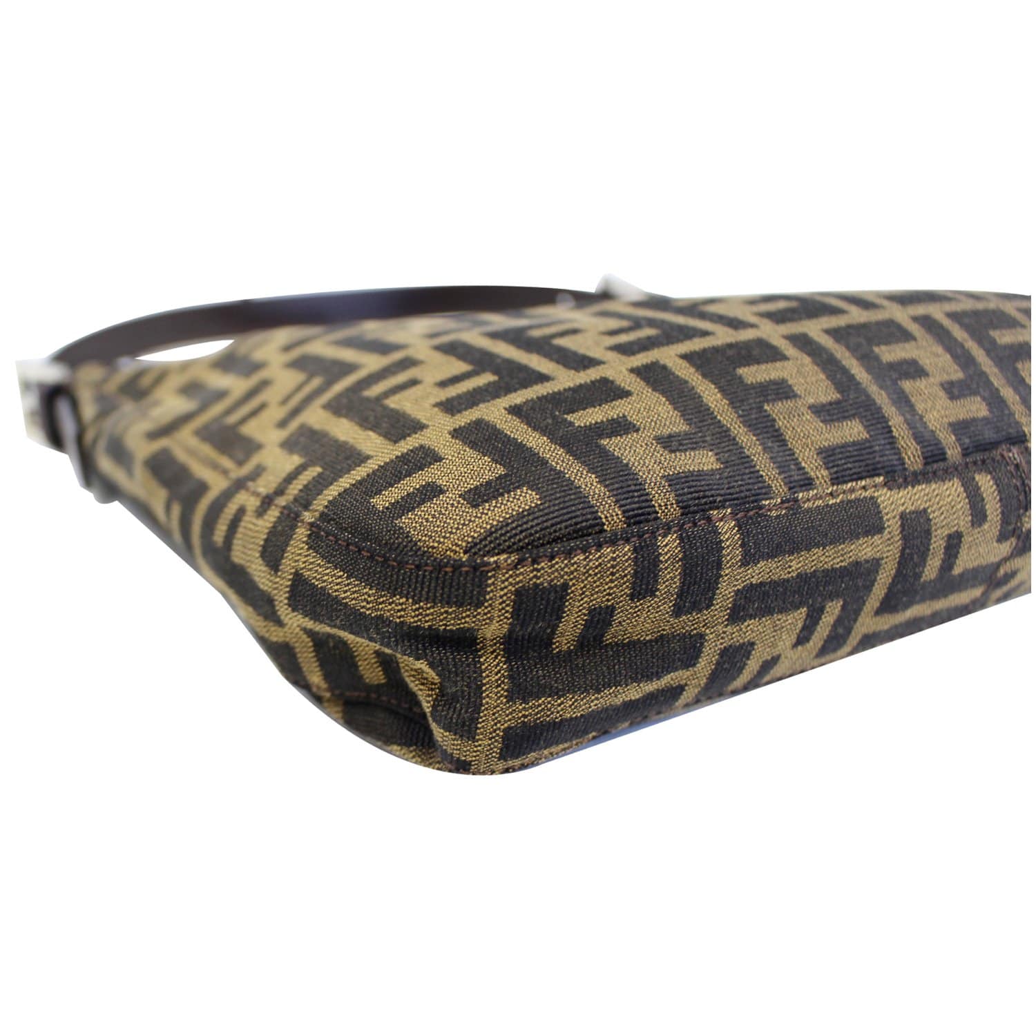FENDI Zucca Canvas Hobo Shoulder Bag Brown