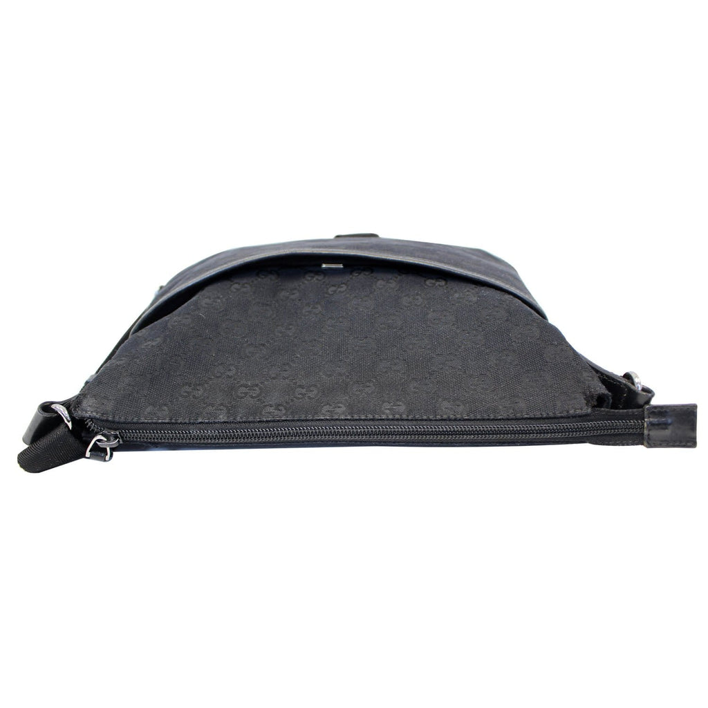 GUCCI Monogram Medium Perforated Messenger Crossbody Bag Black
