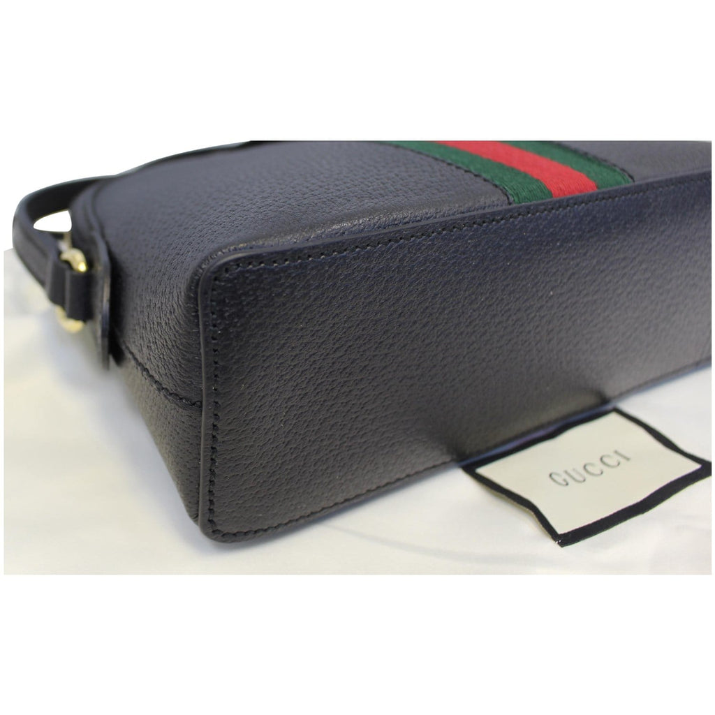 Gucci Ophidia Small Web GG Leather Shoulder Bag Black