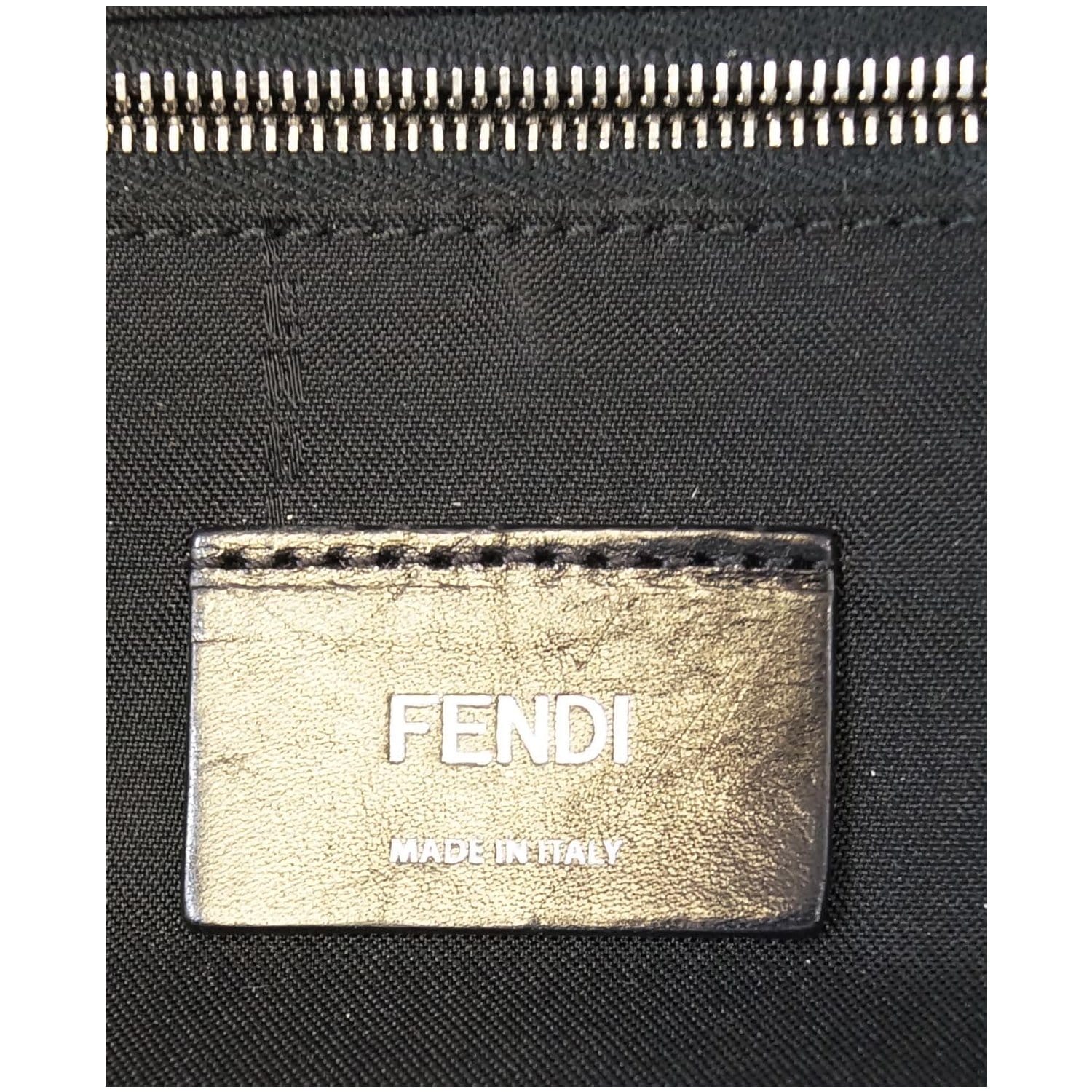 FENDI Shadow Logo Nylon Fabric Backpack Bag Grey/Black