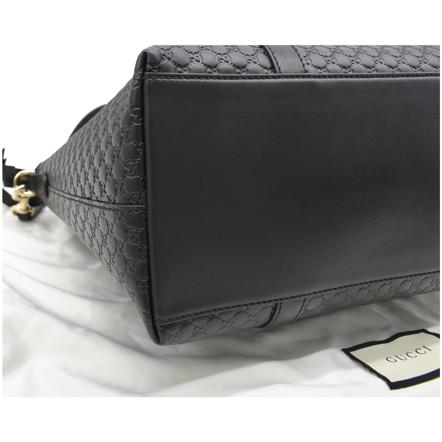 GUCCI Micro Guccissima Leather 2Way Shoulder Bag Black 449655