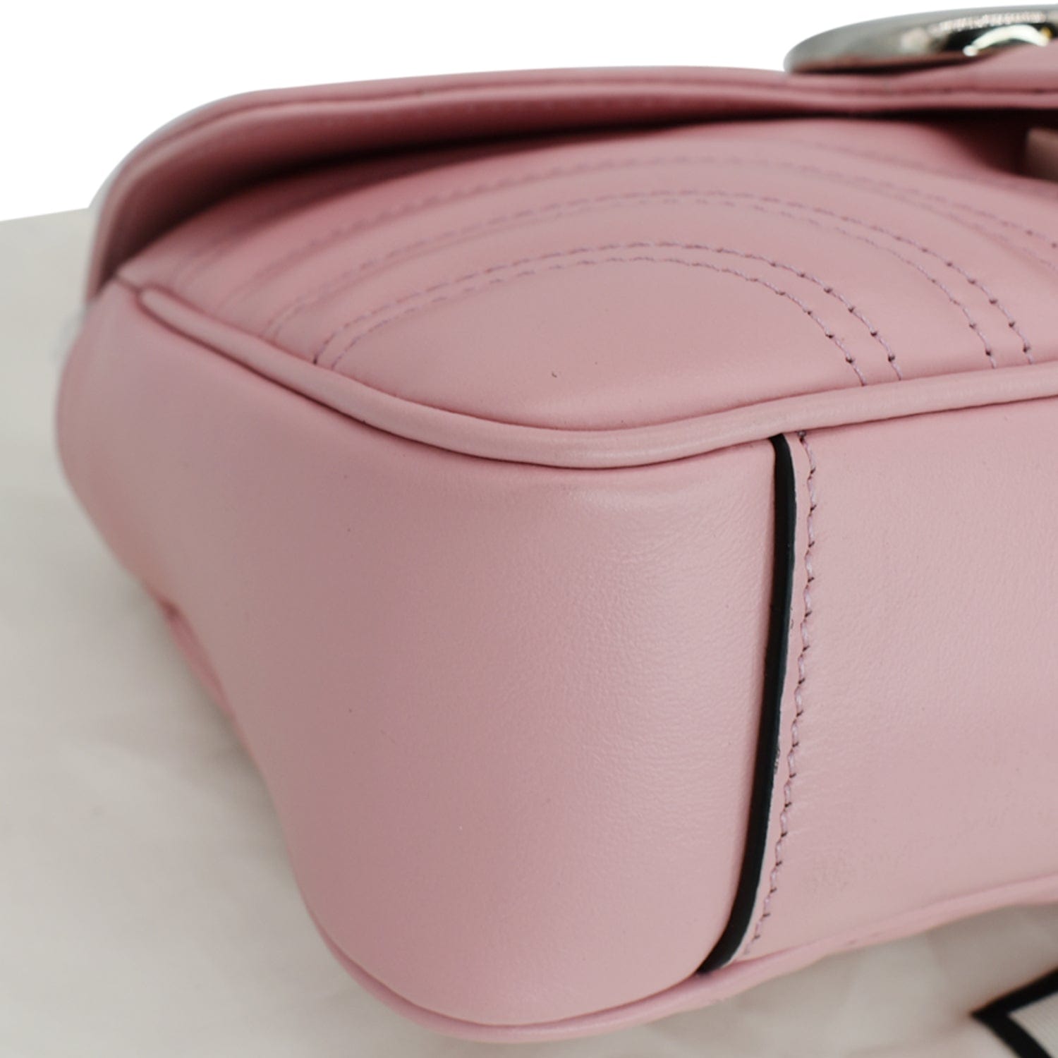 GUCCI GG Marmont Mini Matelass� Leather Shoulder Crossbody Bag Pastel Pink 446744