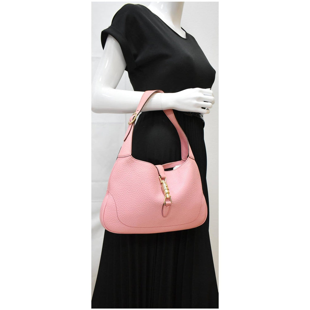 GUCCI Jackie Small Vintage Calfskin Leather Hobo Bag Pink 137335