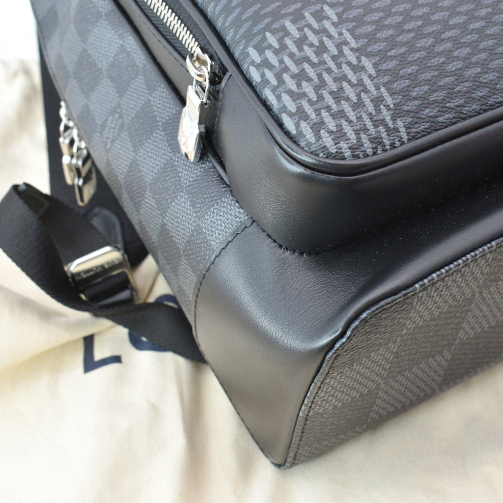 LOUIS VUITTON Campus Damier Graphite Canvas Backpack Bag Gray