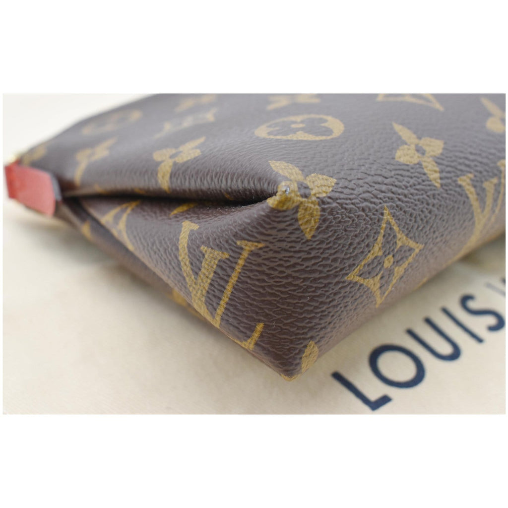 LOUIS VUITTON Pallas Monogram Canvas Clutch Crossbody Bag Cherry