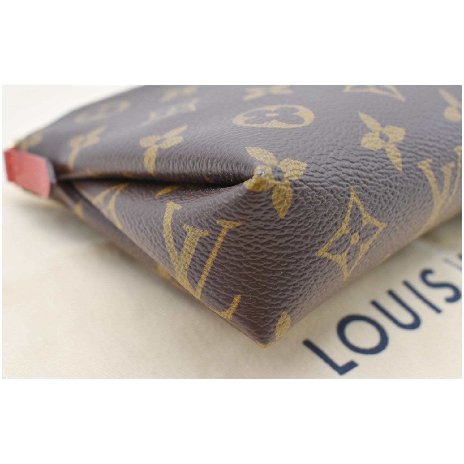 LOUIS VUITTON Pallas Monogram Canvas Clutch Crossbody Bag Cherry