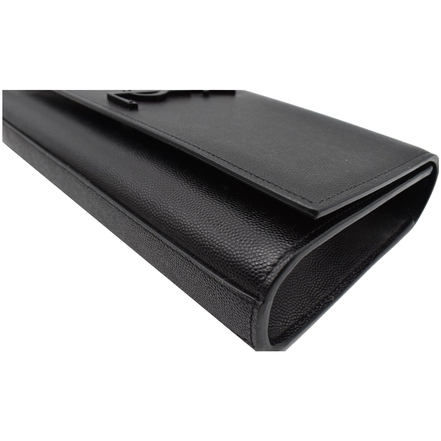 YVES SAINT LAURENT Kate Leather Clutch Wallet Black
