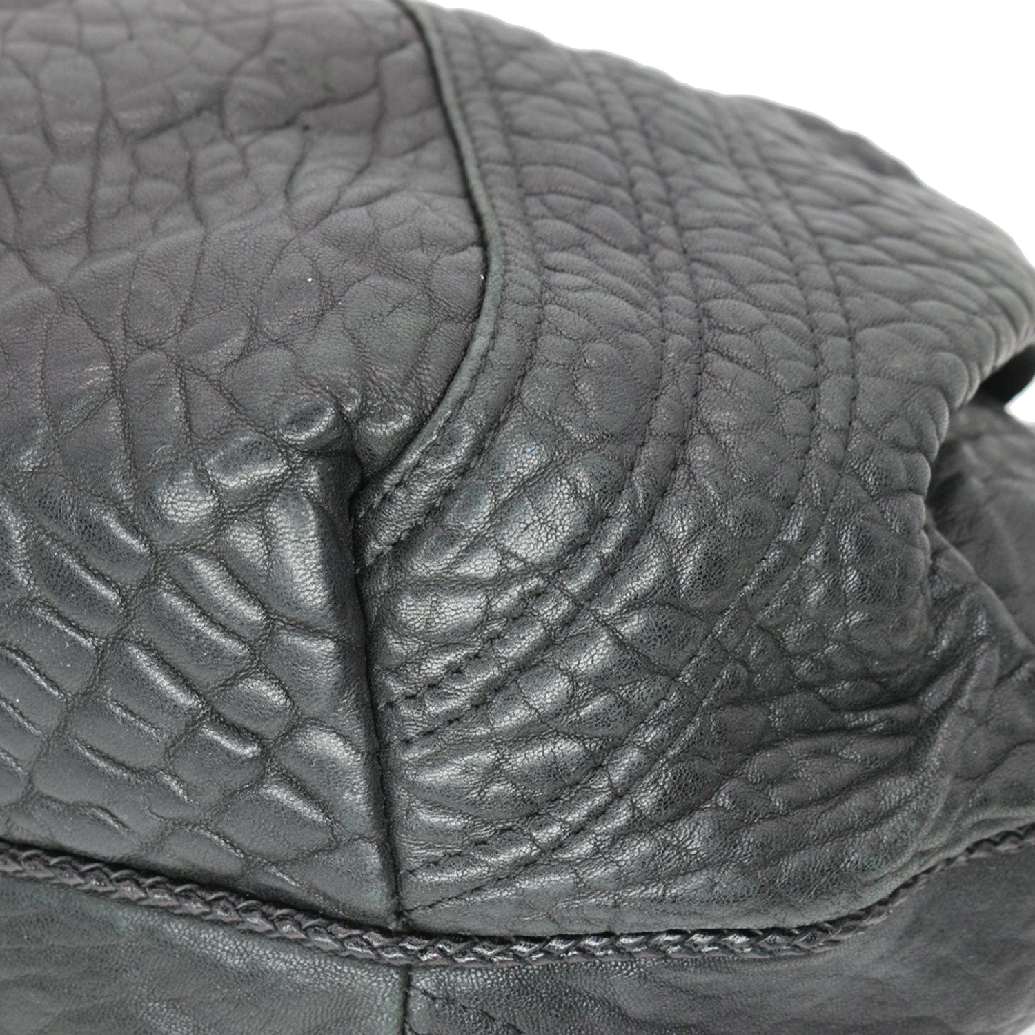 FENDI Spy Nappa Leather Satchel Bag Black
