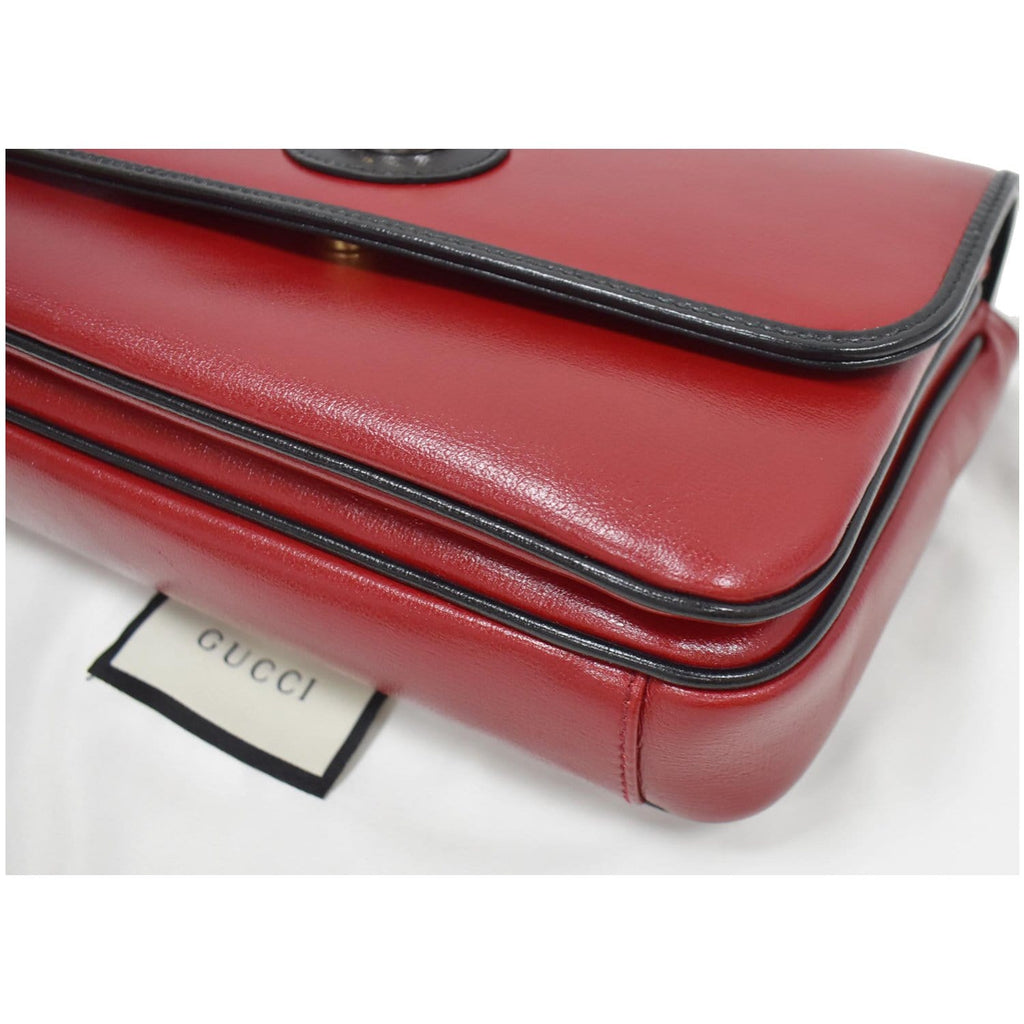 GUCCI Linea Marina Small Leather Chain Shoulder Bag Red 576421 - 10% OFF