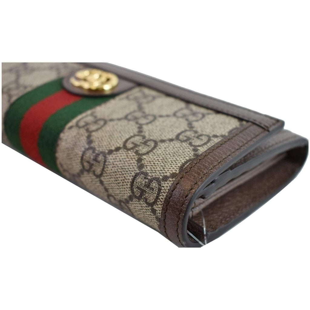 GUCCI Ophidia GG Continental Supreme Canvas Wallet Beige 523153