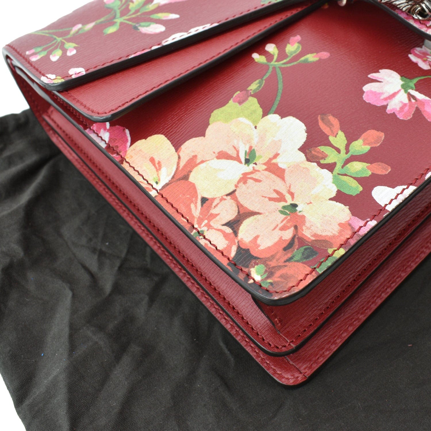 GUCCI Dionysus Floral Blooms Leather Shoulder Bag Red 400235