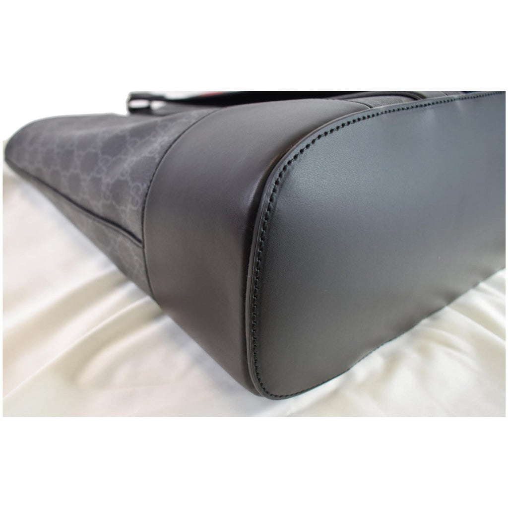 GUCCI Sherry Line GG Supreme Canvas Tote Bag Black 495560