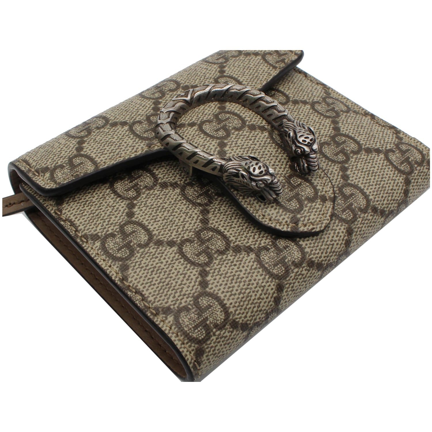 GUCCI Dionysus GG Supreme Canvas  Case Wallet Beige 627073