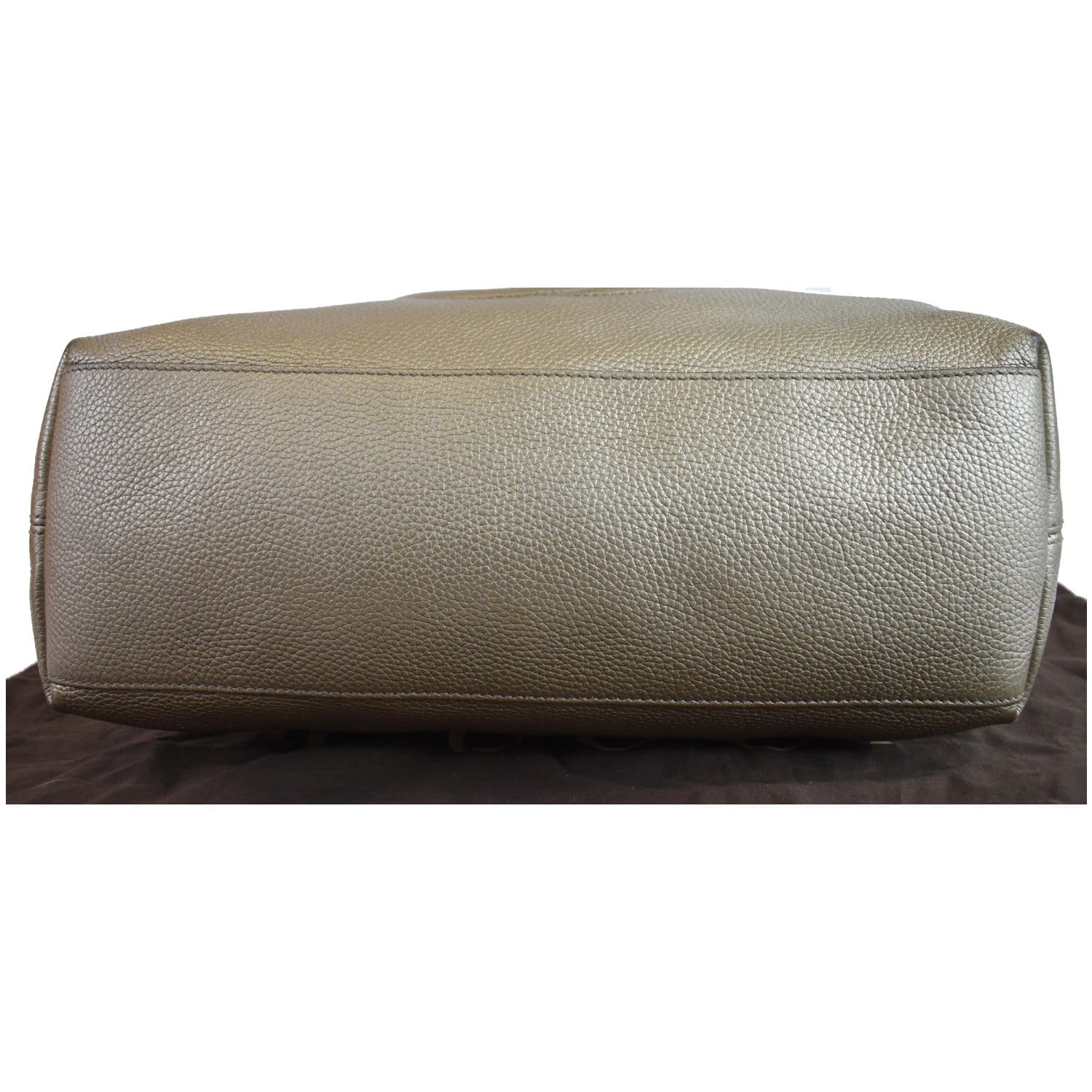 GUCCI Soho Pebbled Leather Chain Shoulder Bag 308982 Beige
