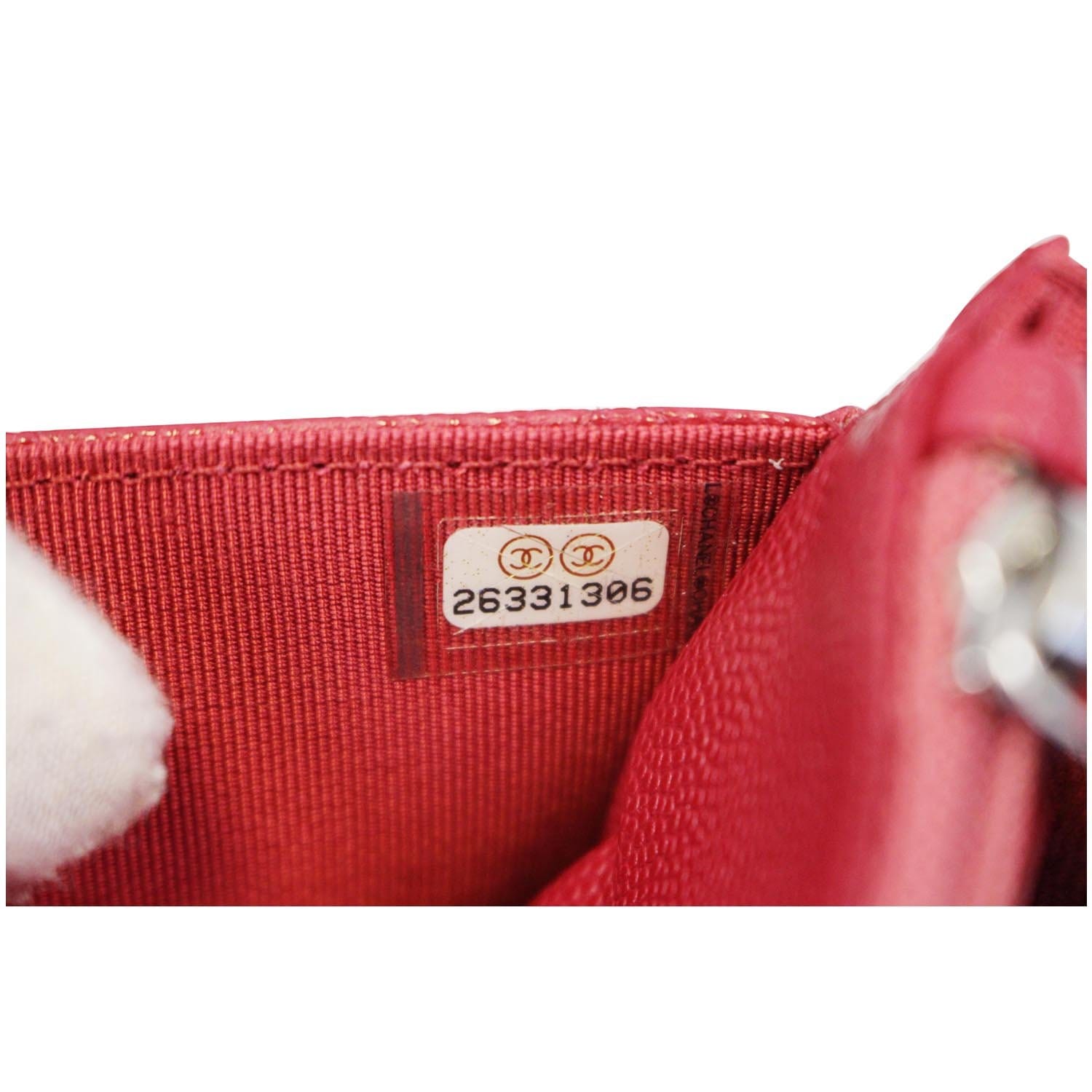 CHANEL Wallet On Chain WOC Clutch Crossbody Bag Red
